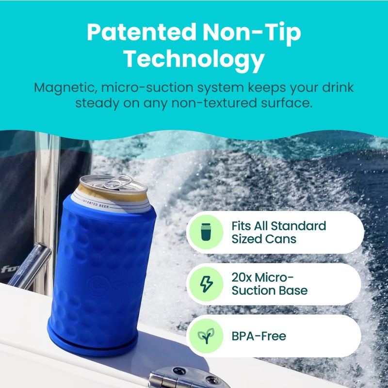 SquidCup Sqoozie Non-Tipping Insulated Boat Can Holder (Island Blue, Standard) Portable, Magnetic & Suction for SUP's, Kayaks, RVs, ATV, Garage and More - Image 3